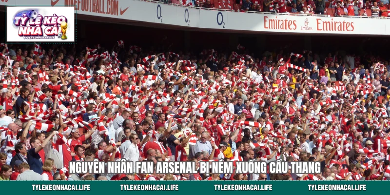 Nguyên nhân Fan Arsenal bị ném xuống cầu thang