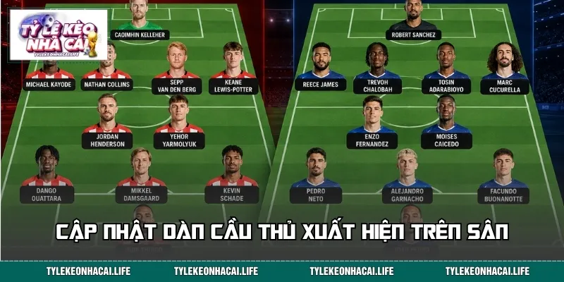Cập nhật dàn cầu thủ xuất hiện trên sân